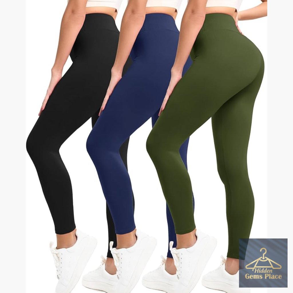 High Waisted Buttery Soft Yoga Leggings 3 Pack Lounge Everyday Wear